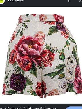 Dolce & Gabbana White Floral Print Shorts size IT 42/US 6